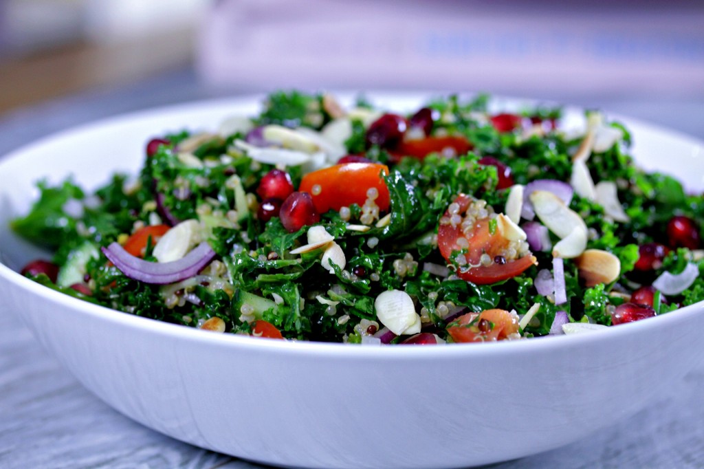 healthy kale and quinoa tabbouleh